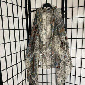 NWT Accents by Lavello Chiffon Lightweight Boho Festival Vest One Size